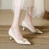 Lady Pointed Toe Thin High Shoes Large Size Wemen Fashion Single Shoes Women Office Career Shallow Mouth Work High Heels Pumps Plus Size