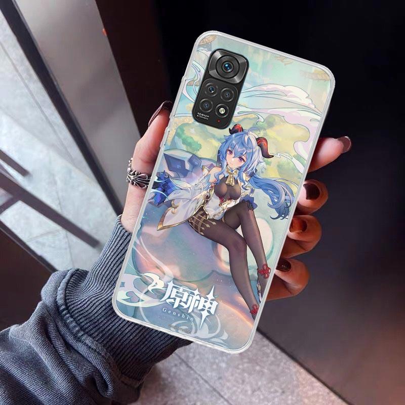 Genshin Impact Ganyu Phone Case For Xiaomi Redmi Note 10 11 12 13 14 15 Pro Plus 11S 12S 14S 11T 11E 10S Soft TPU Back Cover Red