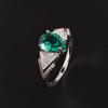 925 Sterling Silver Women Ring Created Pear 7*10mm Emerald Nano Rhodium Plating Jewelry for Women Anniversary Party Gifts