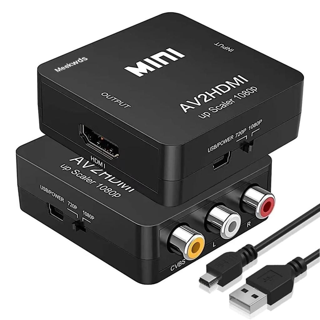 Конвертер RCA в HDMI AV в HDMI с USB, совместимый со старыми сетевыми автомобильными навигационными системами, кабели, телевизоры, приставки, Xbox, PS4, системы и т. д.