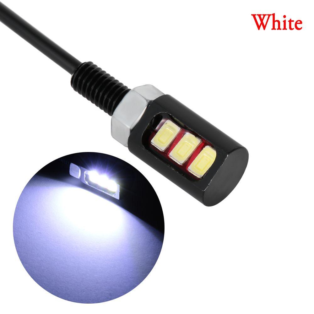 2Pcs New Screw Bolt Auto 3 LED Car Motorcycle Light Lamp License Number Plate