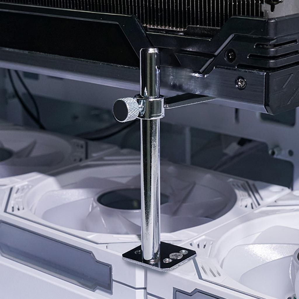 Регулируемый алюминиевый кронштейн для крепления графического процессора, держатель графической карты с вентилятором, предотвращает провисание графического процессора для больших видеокарт