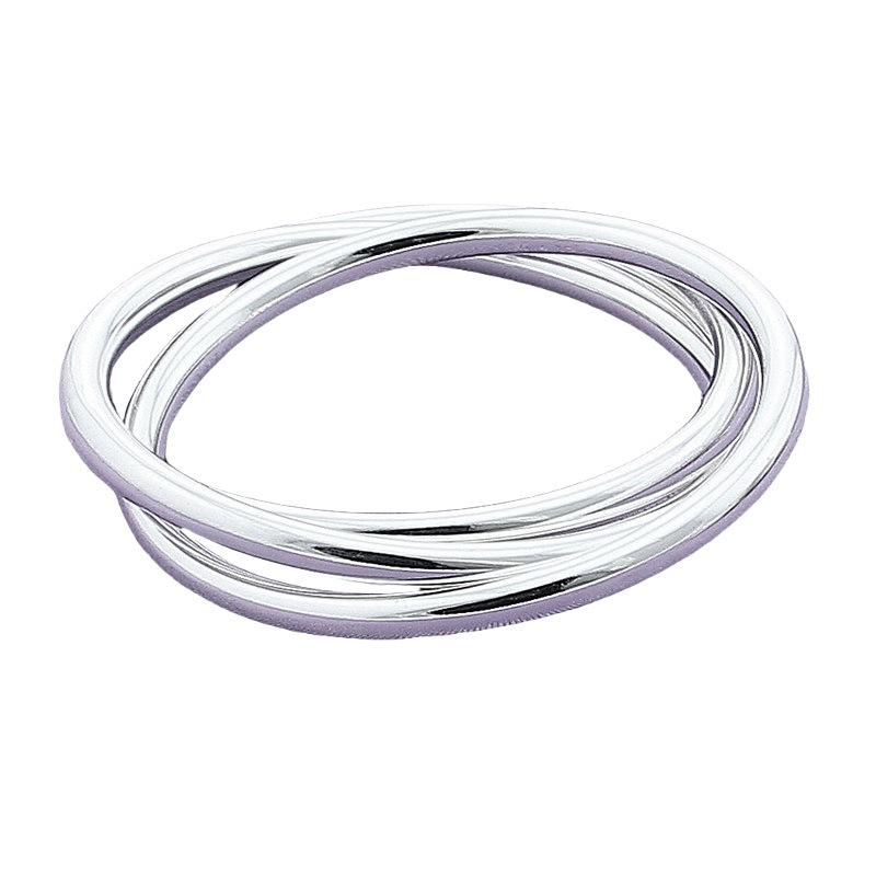 925 Sterling Silver Fashion Fat 3 Circle Bracelet Birthday Party Anniversary Gift Daily Commuter