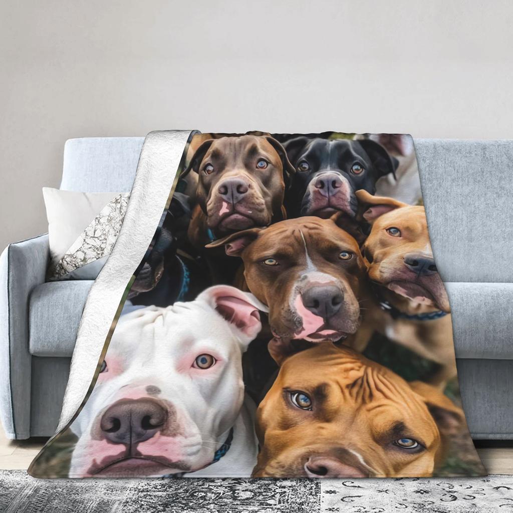 Funny Dog Selfie Flannel Blanket Winter Super Soft Throw Blanket for Girls Boys Outdoor Comfortable Bedspread Sofa Bed Cover