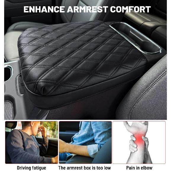 Чехол-подлокотник центральной консоли для Chevy Chevrolet Silverado/GMC Sierra -2024 2025, Tahoe & Suburban & Yukon -2025, Чехол средней консоли из ПУ-кожи