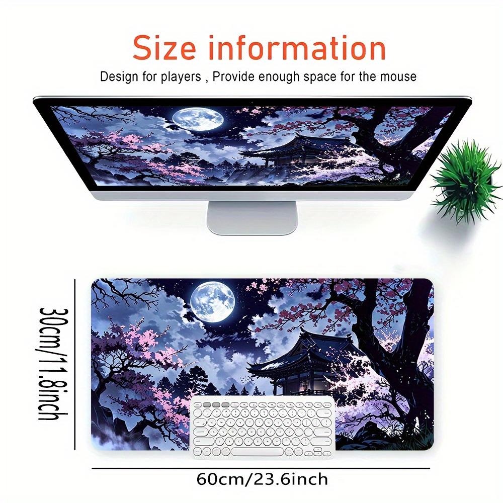 Large Multi-Size Non-Slip Rubber Base Classical architecture, peach blossom Mouse Pad, Stitched Edges Keyboard Desk Mat for School, Office,