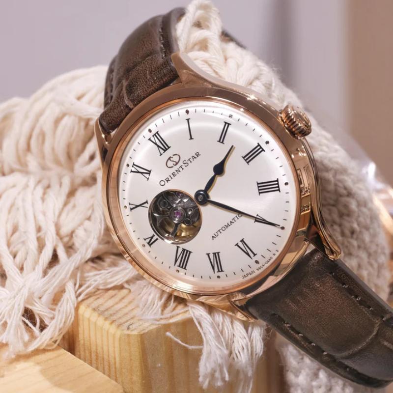 Женские механические золотые часы Orient RE-ND0003S00B