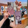 Чехол с блестками для iPhone 16 Pro Max 17 14 15 Plus Браслет Короткая цепочка Жемчуг Алмазный ремешок Шнурок Ударопрочный Магнитный Мягкий чехол