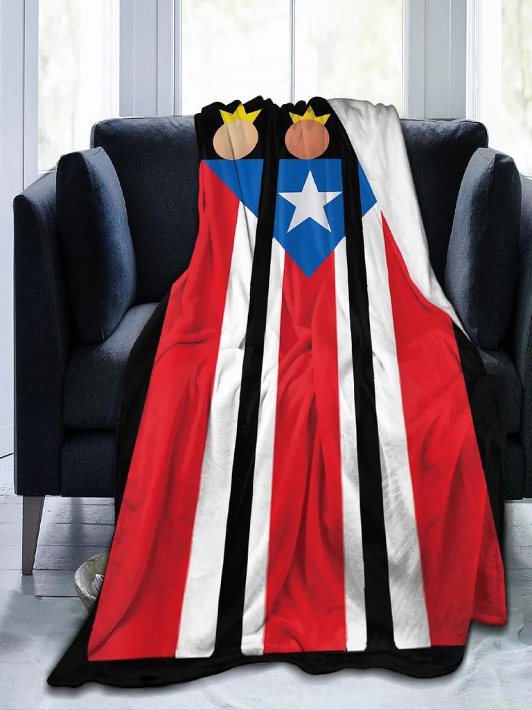 Puerto Rican Three Kings Flag Epiphany Blanket Reyes Magos Flannel Warm Throw for Chair Office Decoration