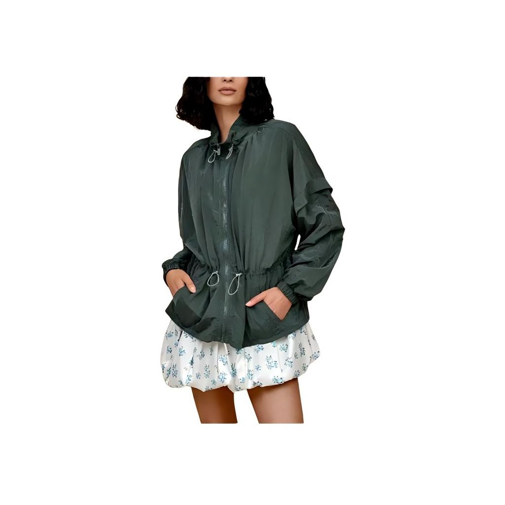 UGG Solid Color Zip Long Sleeve Jacket Women Jackets Forest-Green 1167538-FRSTR