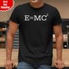 E=mc2 T-Shirt Printed Albert Einstein Theory Science Funny Men Crew Neck Tee Top