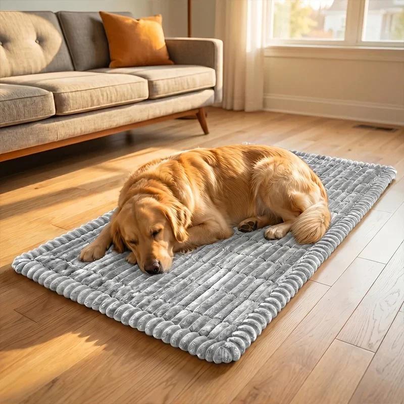 Anti-Slip Dog Mat Carpet for Car Back Seat Dog Couch Cover Large Plaid Square Plush Cat Pets Mat Sofa Cover for Large Dogs