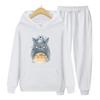 Женский комплект с капюшоном с длинными рукавами, комплект с капюшоном из японского аниме с рисунком Тоторо, женские толстовки с капюшоном с рисунком Тоторо
