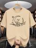 Crescent Moon Ocean Wave Unisexs Crew Neck T Shirt Star Cloud Oriental Line Graphic Short Sleeve Tee Casual Male Street Tops
