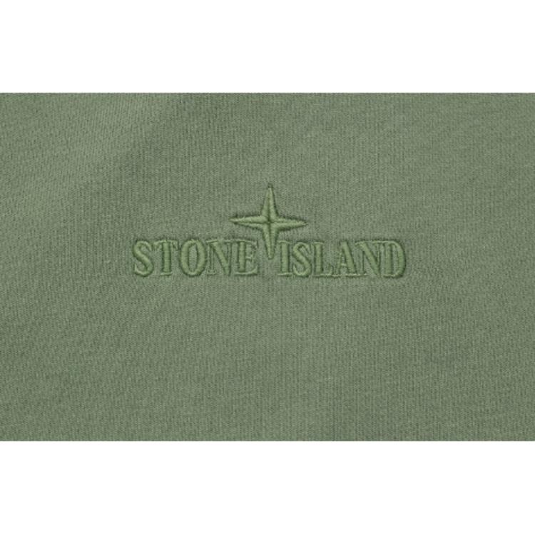 Stone Island Plain Logo Printed Crew Neck Long Sleeve Sweatshirt Men sweatshirt Sage-Green 781562051-V0055