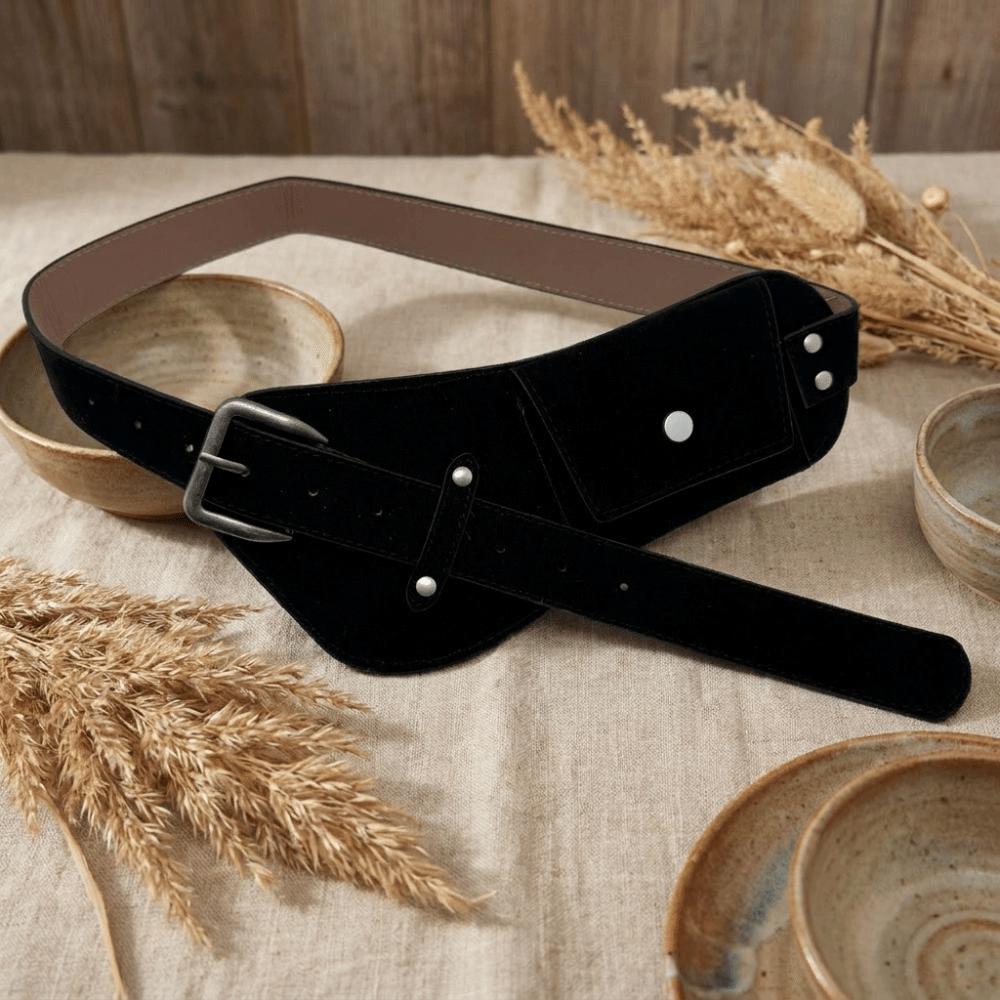 Zinc Zinc Alloy Maillard Waist Belt Wide Suede Waist Bag Belt Fashion Pin Buckle Waistband Daily Outfits