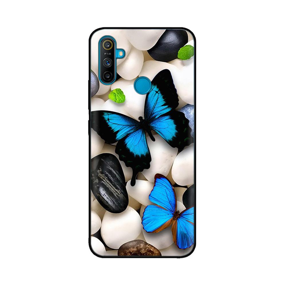Чехол для Realme C3 Мягкий Черный Силикон ТПУ Узорчатая Задняя Крышка Для OPPO Realme C3 RMX2020 C 3 RealmeC3 Расписной Чехол для Телефона Fundas