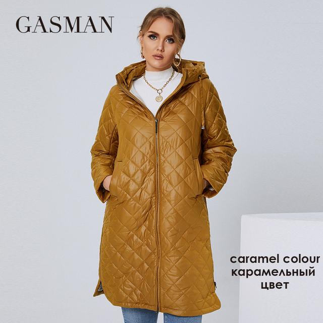 Gasman 2021 Women's Autumn Winter Jacket Fashion XL-5XL Long High Street Parka Furry Lining High Quality Brand Coat Woman 81121