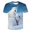Polar Bear 3d Graphic Short Sleeve Men'S T-Shirt Summer Fashion Cute Animal Casual Personality O Collar Top
