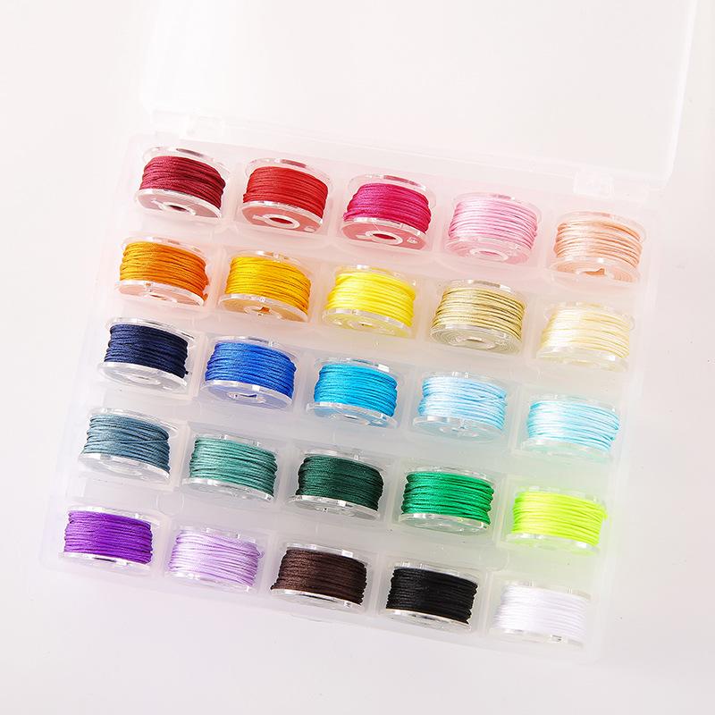 Jade Thread DIY Hand-Woven Material, 25 Colors, 0.4mm Non-Elastic Red Jewelry Cord for Pendants & Beads