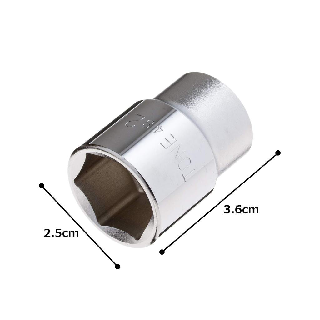 TONE Socket Drive Angle Width Across Flats 21mm (Hexagonal) 4S-21 12.7mm (1/2")
