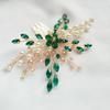 Green Crystal Tiara Flower Leaf Headbands Bridal Clips Crystal Hair Combs Rhinestone Hair Comb