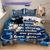3pcs Son Love Message Duvet Cover Set, Cover For Bedroom Guest Room (1 Duvet Cover + 2 Pillowcase, Without Quilt),  yy250922207