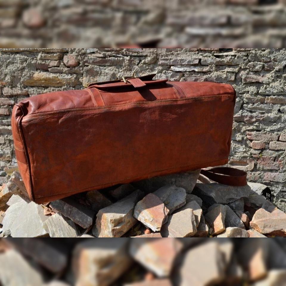 Новая дорожная сумка из натуральной кожи, дорожная сумка из козьей кожи