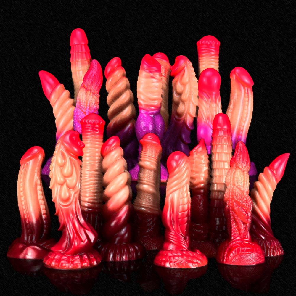 Страпон Дракон Фаллоимитатор Огромный Пенис с Присоской Большой Член Животное Анальный Фаллоимитатор Влагалище Массажер Мастурбатор для Мужчин Женщин Секс-Игрушки