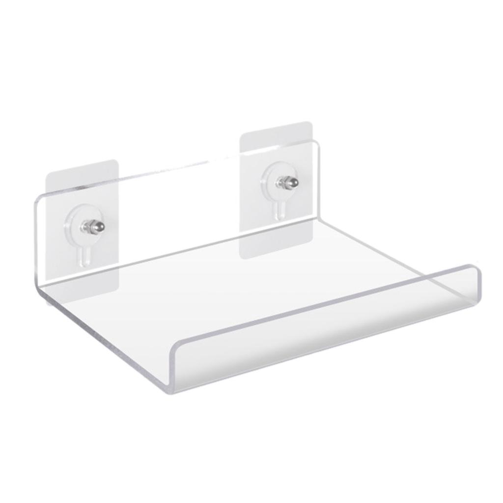 Акриловая полка для хранения, настенный органайзер, прозрачная плавающая полка для демонстрации, организация без сверления для ванной комнаты, кухни