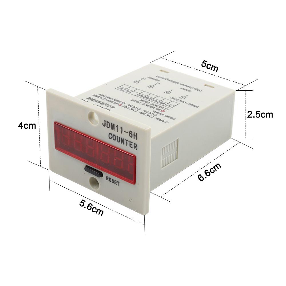 Digital Counter JDM11-6H Display Electronic Industrial Counter DC 12V 24V 36V AC 110V 220V 380V Proximity switch sensor count 1