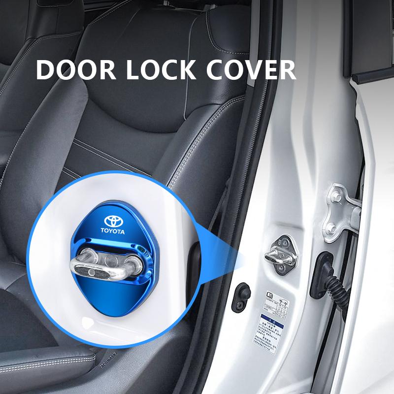 ABU3 Car Door Lock Cover Protective Buckle Cap Scratch and Dirt Resistant for Toyota Yaris Corolla Camry RAV4 Hilux Prius Accessories
