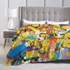 The Simpsons Cartoon  Blanket  Warm Novelty Plush Throw Blanket For Outdoor Decorative Flannel Bedspread Bed Cover