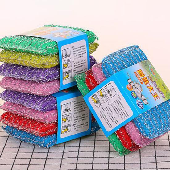 4 шт./компл., гибкая чистящая губка, широкое применение, печатное портативное многофункциональное средство для очистки кастрюль для дома