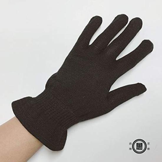 Шелковые перчатки из магазина шелковых ниток в Киото из 2 черных нисидзин, (установить пары)