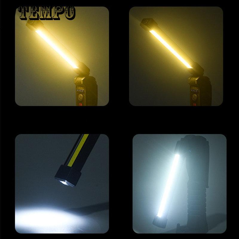 Рабочий фонарь COB, зарядный многофункциональный фонарик типа C, дисплей мощности с выходным аварийным светодиодным инспекционным фонарем