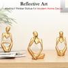 Set of 3 Gold Abstract Thinker Men Statue Set - Modern Art Showpieces for Home Decor, Living Room, Bedroom,Office