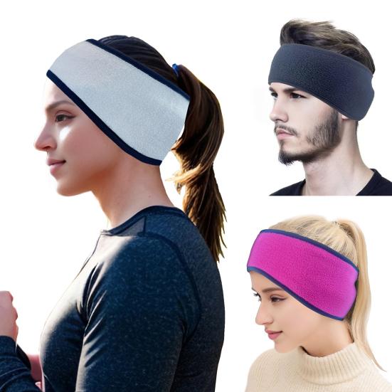 Ponytail Headband for Jogging Winter Polar Fleece Earmuffs Anti-slip Ear Protection High Elasticity Running Headband Outdoor Travel Accessory