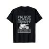 Men's "I'm Not Always Grumpy" Motorcycle T-Shirt - 100% Cotton, Relaxed Fit, Machine Washable, Perfect Gift for Him
