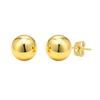 Rockyu Ladies Earrings Gold Stainless 12mm Round Ball Simple Design Fashion Accessories Wedding Party Everyday Use for Gift
