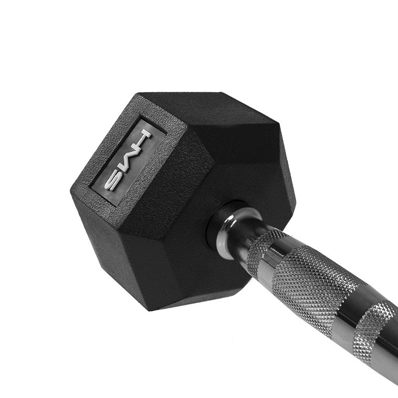 Rubber-coated dumbbell 27.5kg HEX PRO HMS