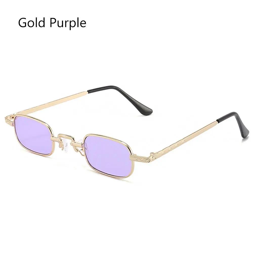 1PC Retro Metal Frame Small Rectangle Sunglasses For Women Men Vintage Punk UV400 Protection Eyewear Classic Oval Eyeglasses