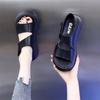 Fashion Popular Platform Sandals Women's Summer 2025 Non-slip Soft Sole Mid-heel Skirt Casual Roman Shoes