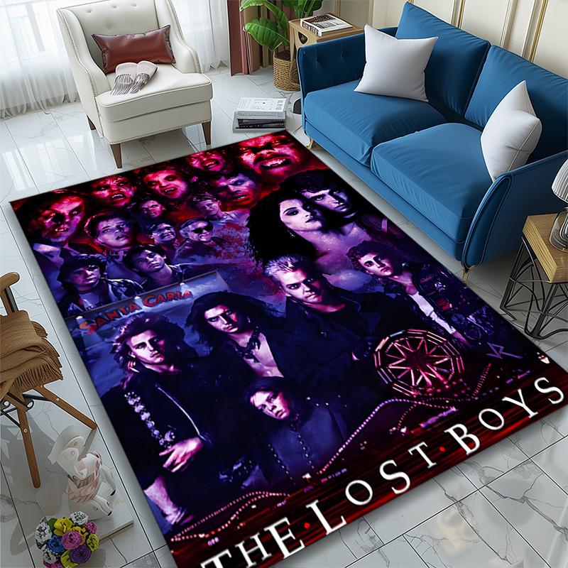 1pc Office Printed Area Carpet, Lost Boys Dark Collage Rug, Home Sofa Chair Mat For Christmas and Halloween Décor