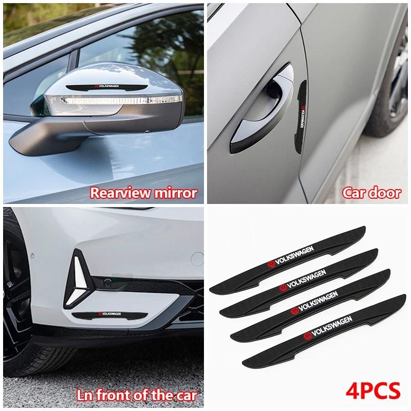 New 4 Rubber Car Door Edge Protection Stickers , VW Polo Golf CC GTI Passat 4 Tiguan Motion MTM Turan Anti-Collision Strip zf2