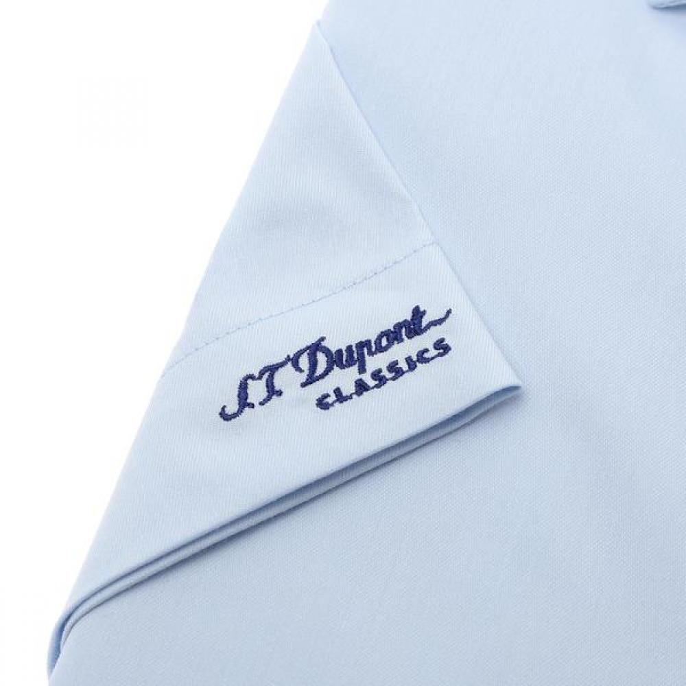 S.t. Dupont Short Sleeve Slim Fit Stretch Blue Shirt Se6mm22hs921sbu