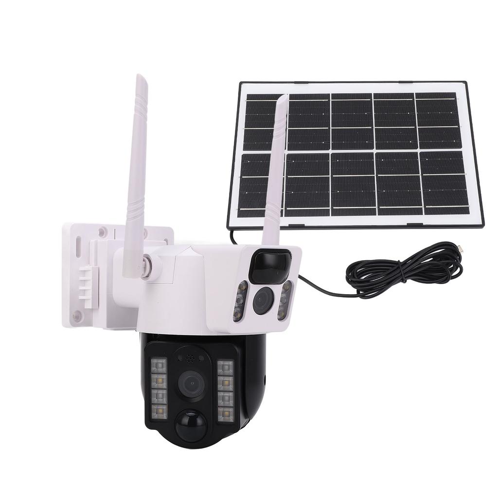 4G 2K Solar Security Cameras Wireless 360 Degrees View Full Color Outdoor Dual Lens PTZ Outside Cameras