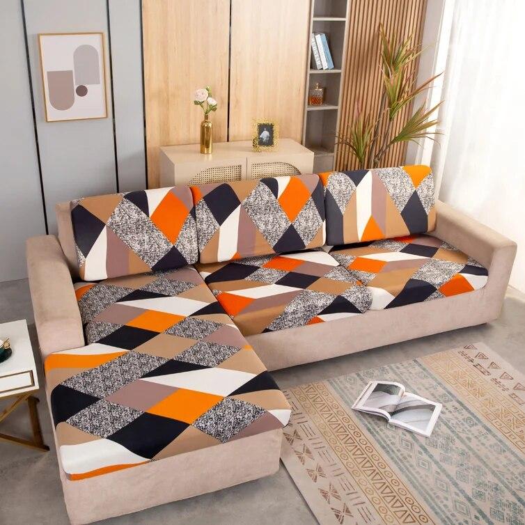 Защитный чехол для мебели с геометрическим принтом, чехол для дивана с геометрическим принтом, чехол для углового дивана, эластичный эластичный чехол для дивана, защита для домашних животных