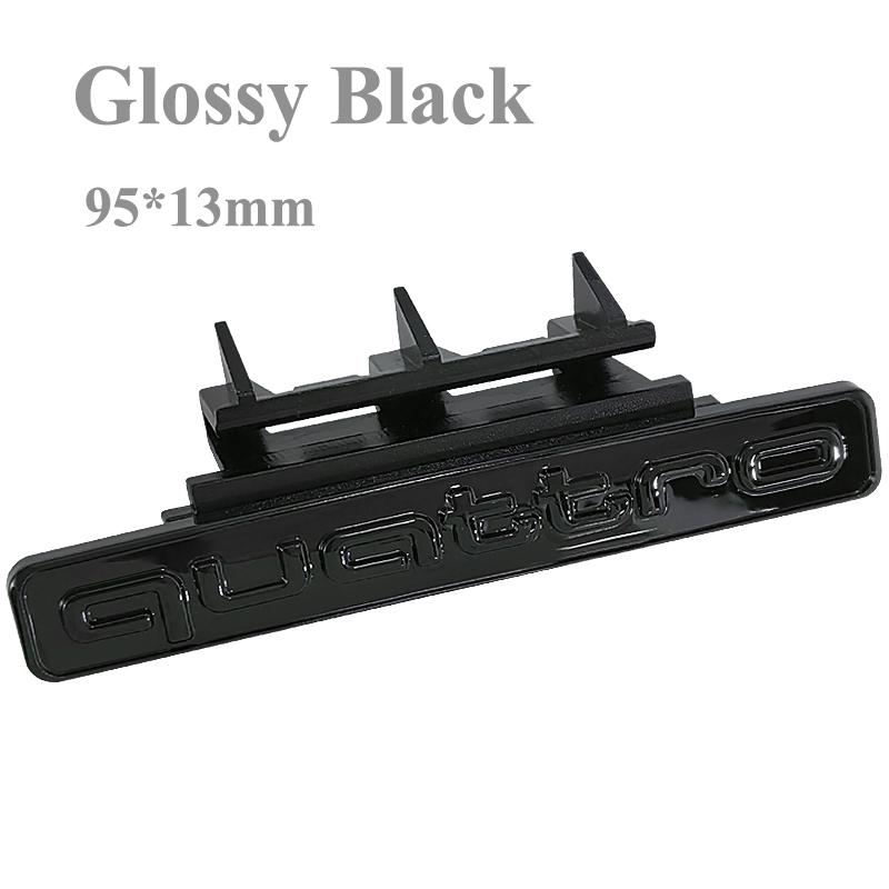 3d ABS Chrome Black Logo Quattro Emblem Car Front Grill Badge For 9s Q5 Accessoriess9
