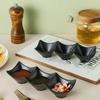 1PC Меламиновая кастрюля для ресторана с тремя отделениями, соусница для овощей, соусница для ресторана, черная соусница